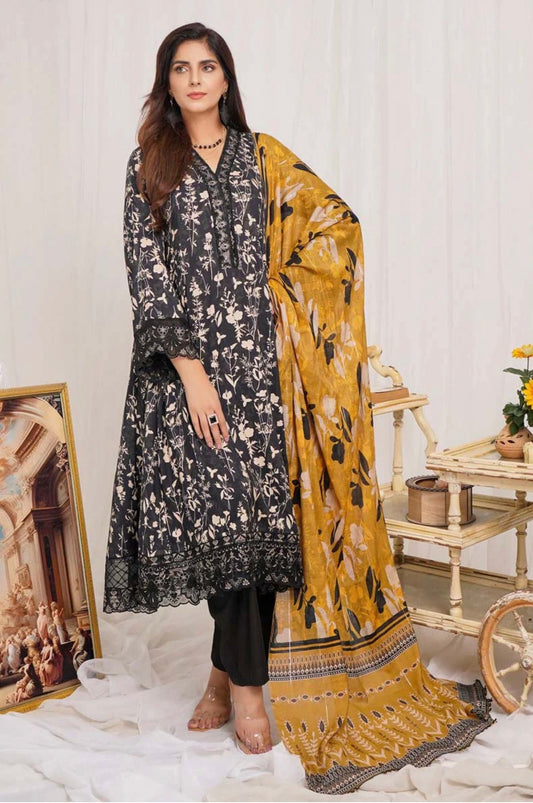 Munira Digital Print Linen readymade Outfit with Barosia Dupatta MSp13