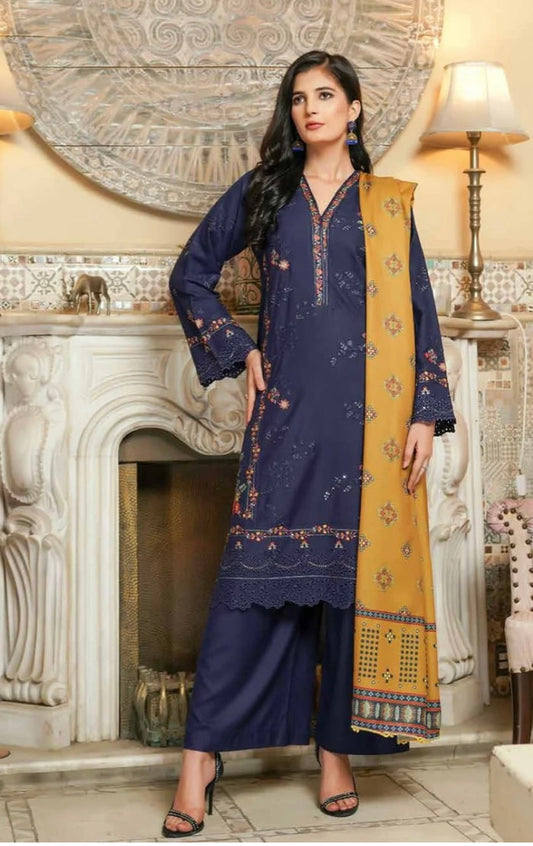 MUNIRA | EMBROIDERED DHANAK WOOL SHAWL READYMADE | BF13