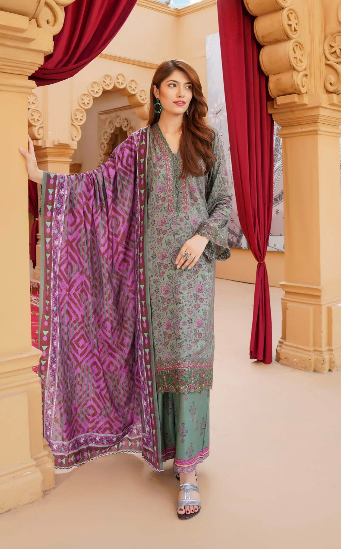 MUNIRA | EMBROIDERED DHANAK READYMADE | MH211