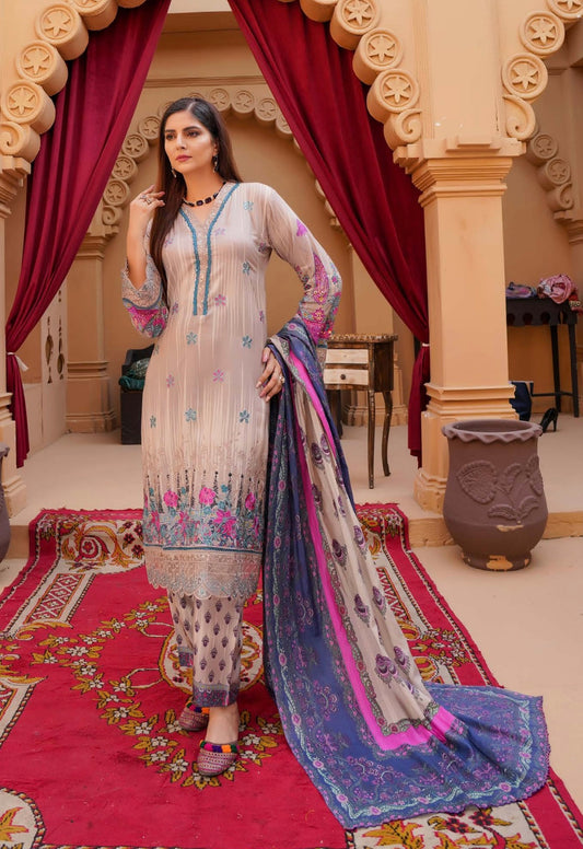MUNIRA | EMBROIDERED DHANAK READYMADE | MC1
