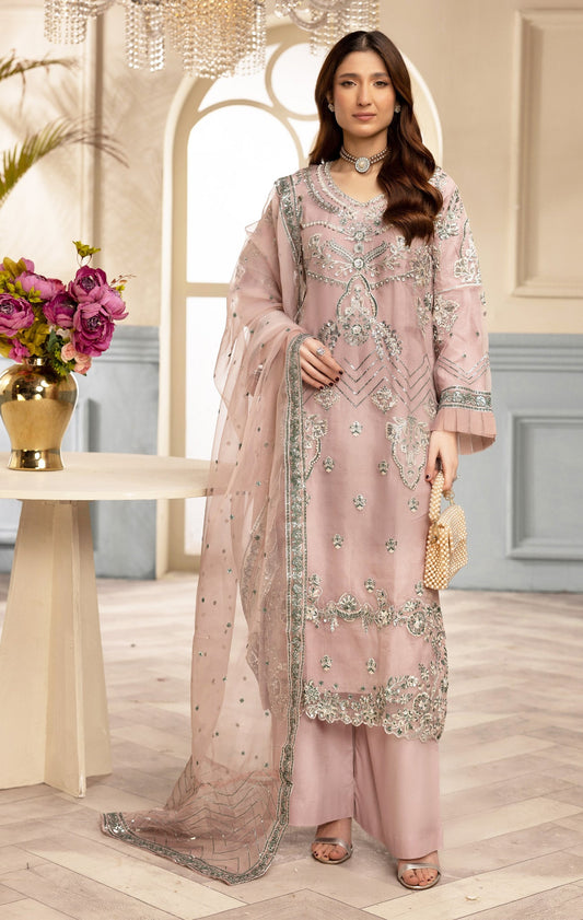 ZARA SHAH ORGANZA EMBROIDERED 3PC READYMADE ZS033