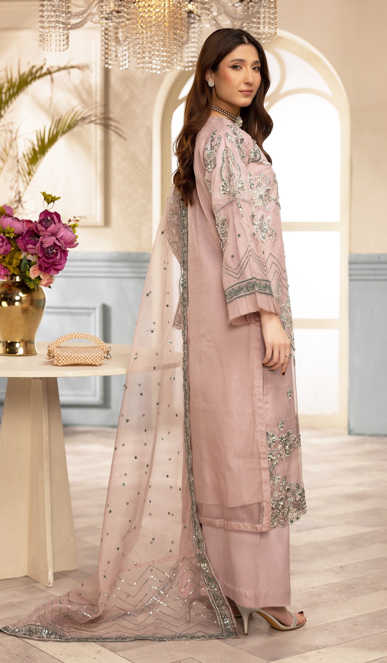 ZARA SHAH ORGANZA EMBROIDERED 3PC READYMADE ZS033