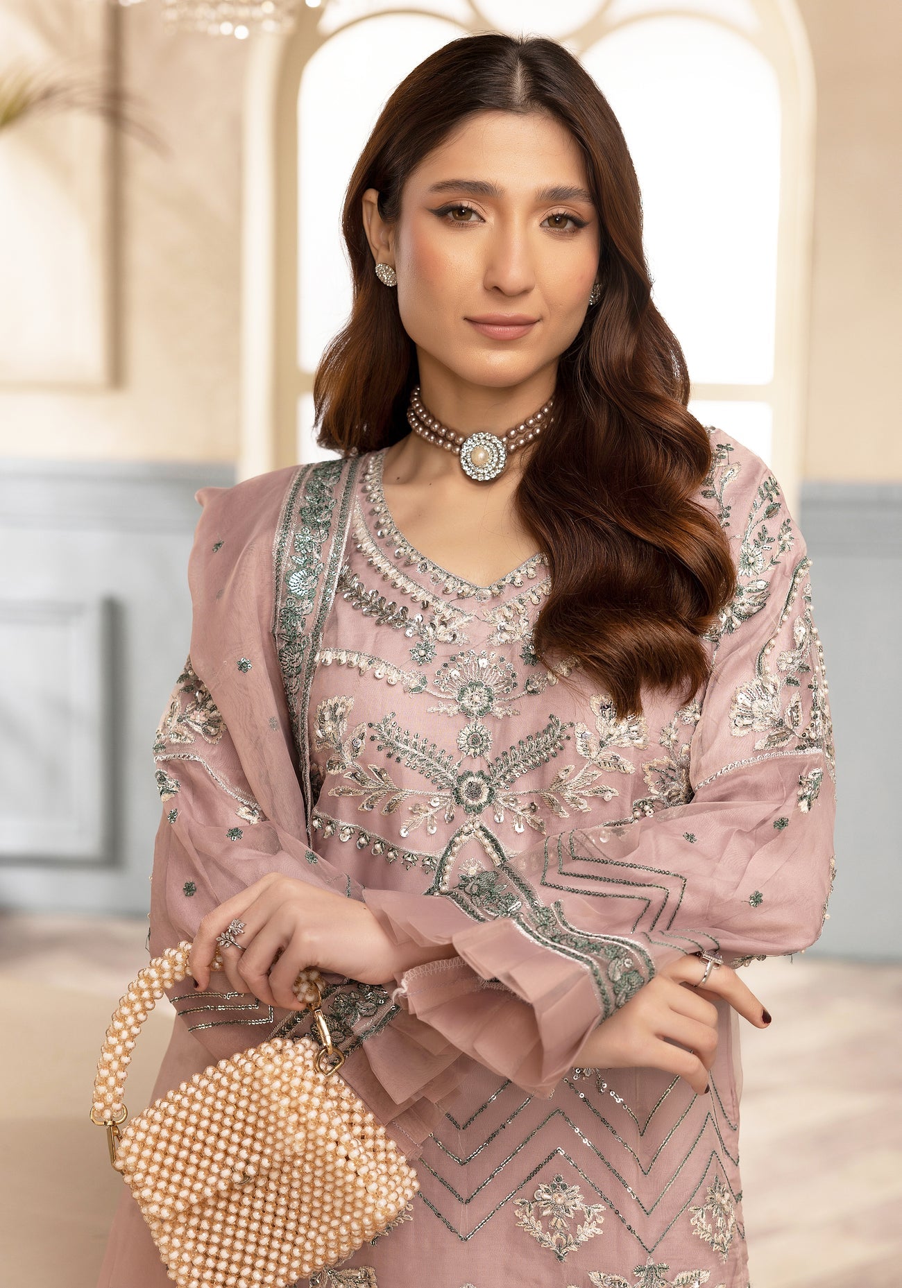 ZARA SHAH ORGANZA EMBROIDERED 3PC READYMADE ZS033