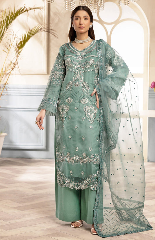 ZARA SHAH ORGANZA EMBROIDERED 3PC READYMADE ZS032