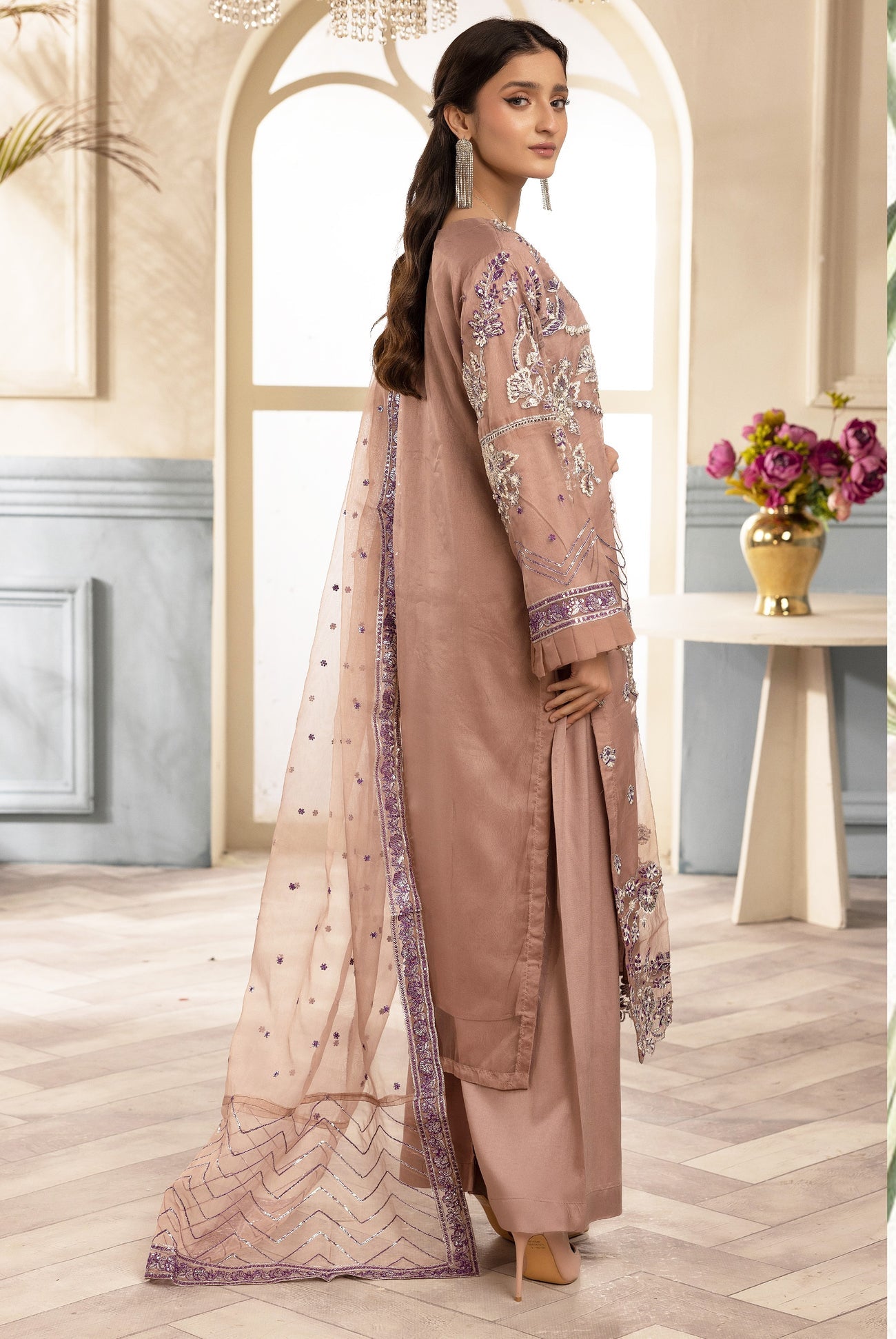 ZARA SHAH ORGANZA EMBROIDERED 3PC READYMADE ZS031
