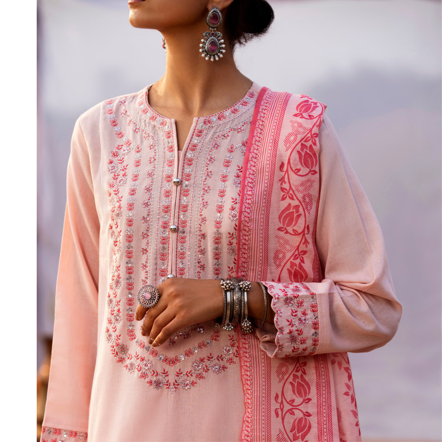 CASUALLITE ‘SPECIAL ’ | EMBROIDERED COTTON 3PC READYMADE | S1322