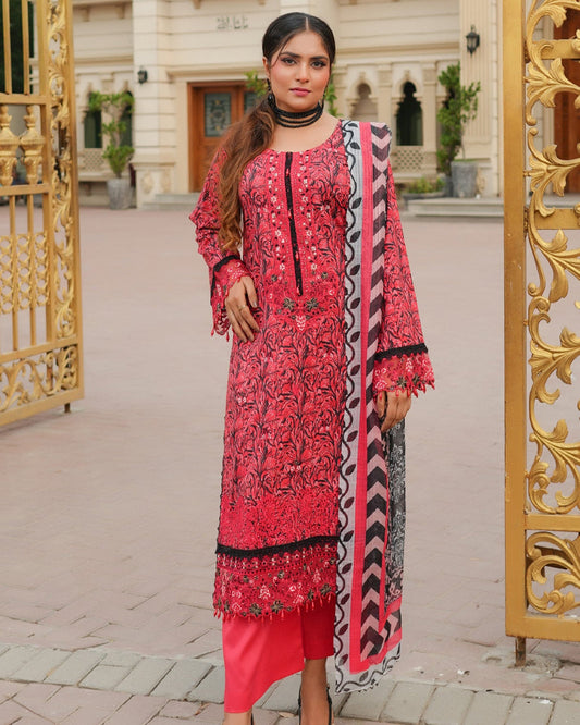 Munira Falak Lawn Resberry MU01