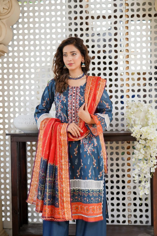 MUNIRA | EMBROIDERED LINEN READYMADE | MU33