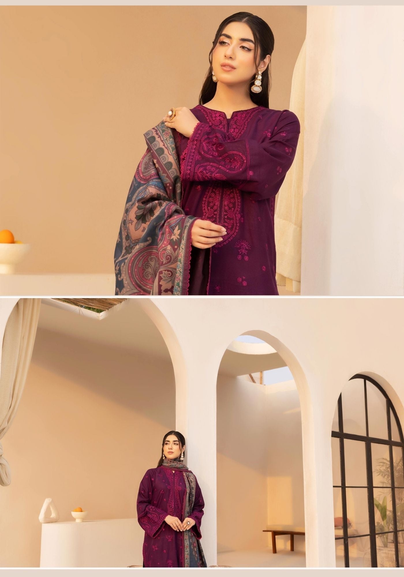 EMBER DHANAK EMBROIDERED 3PC READYMADE Mehak. 202501