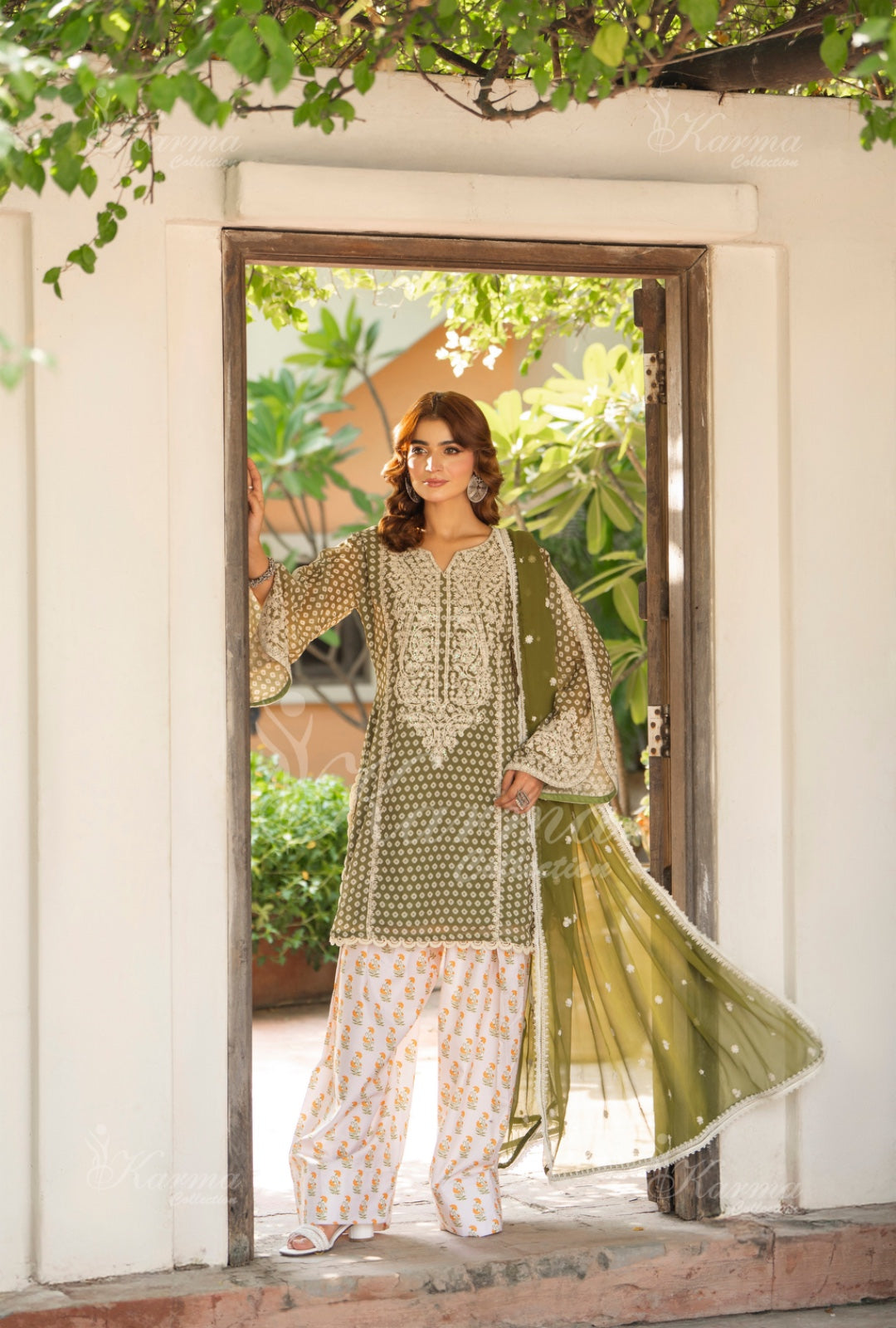 Karma Embroidered Shirt with Matte Thread Work KNC01