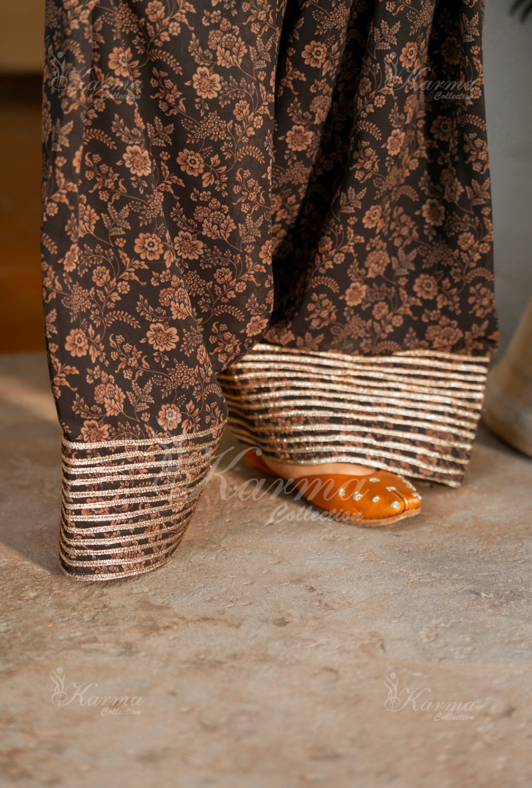 Karma Embroidered Shirt with Matte Thread Work KNC 10