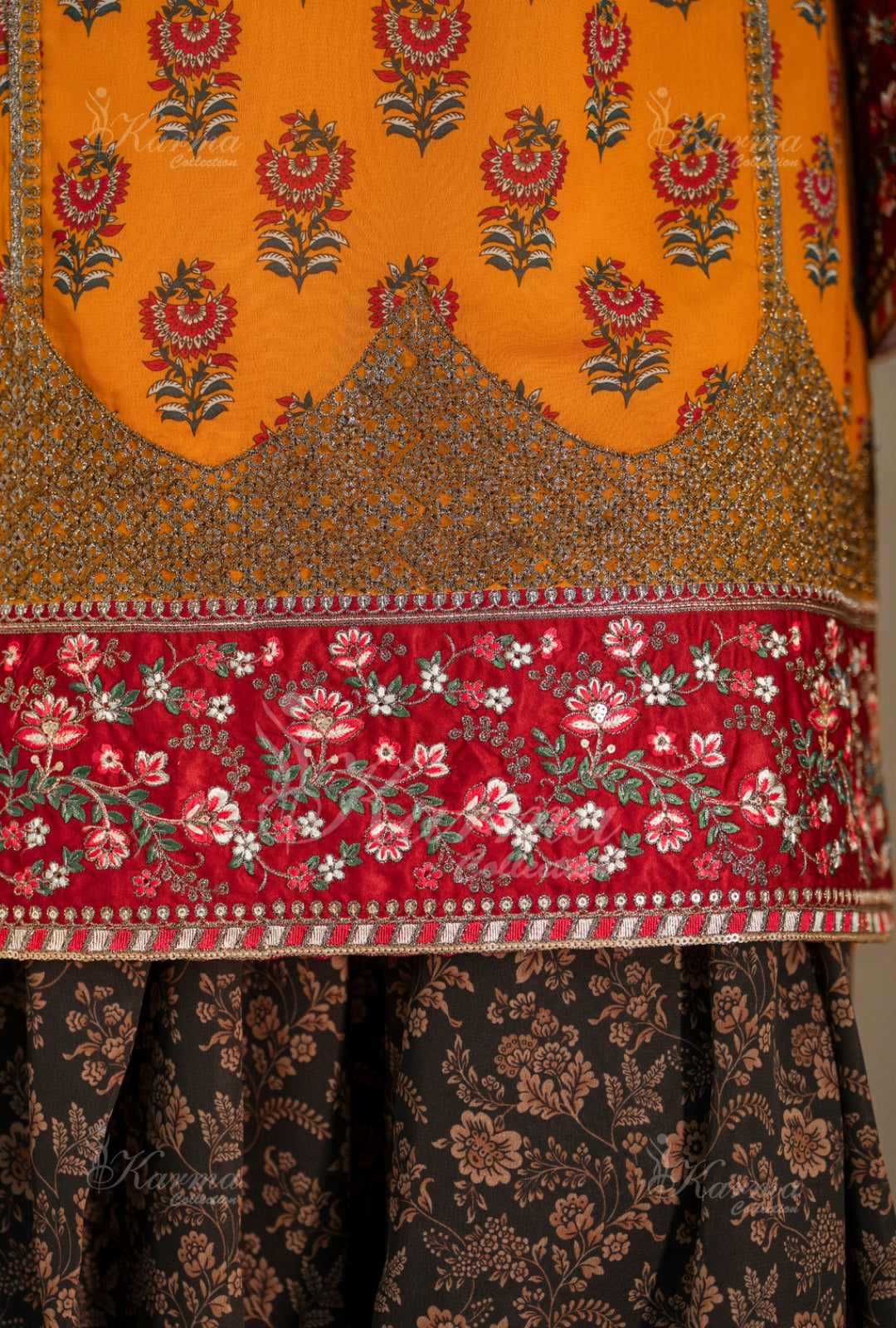 Karma Embroidered Shirt with Matte Thread Work KNC 10