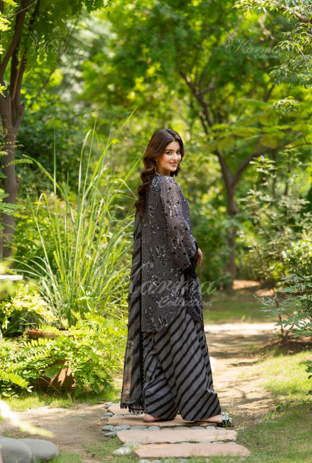 Karma Embroidered  Shirt with Matte Thread Work KNC11