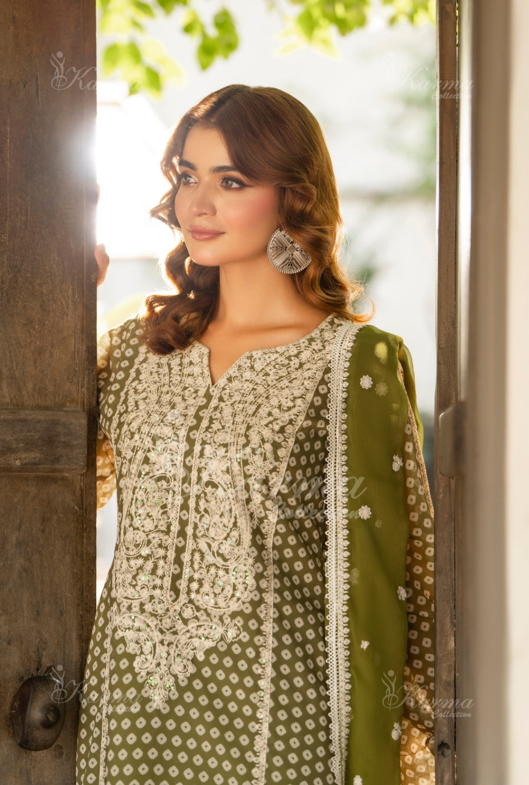 Karma Embroidered Shirt with Matte Thread Work KNC01