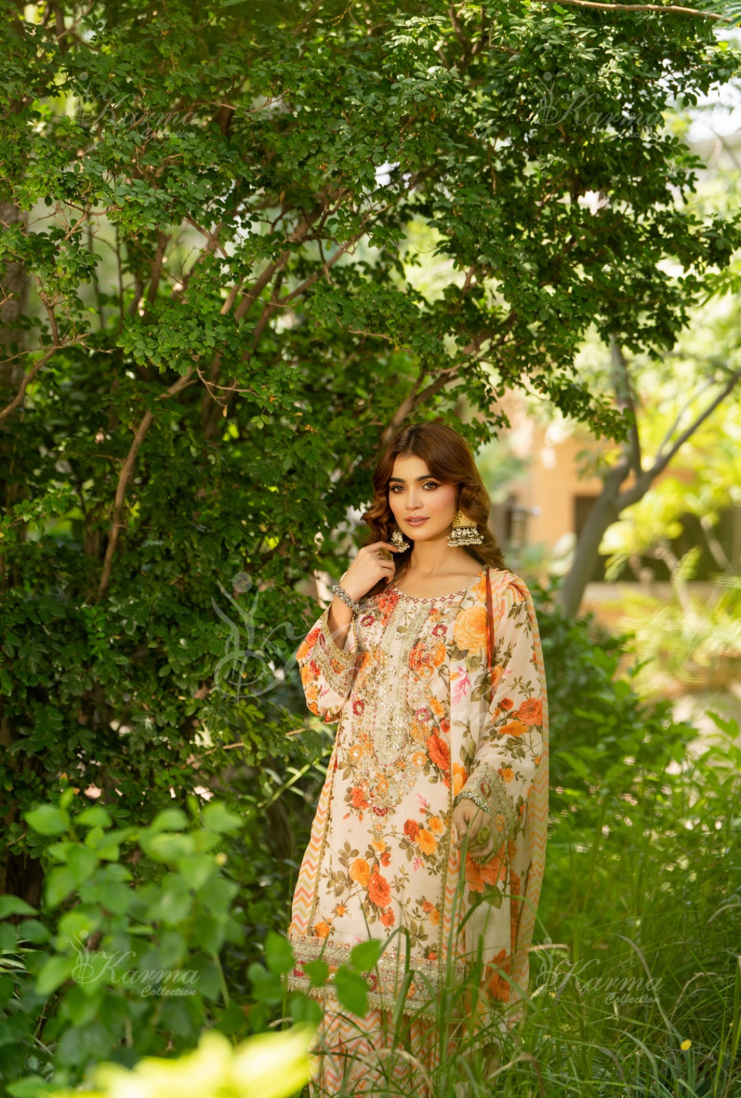 Karma Embroidered Shirt with Matte Thread Work KNC02