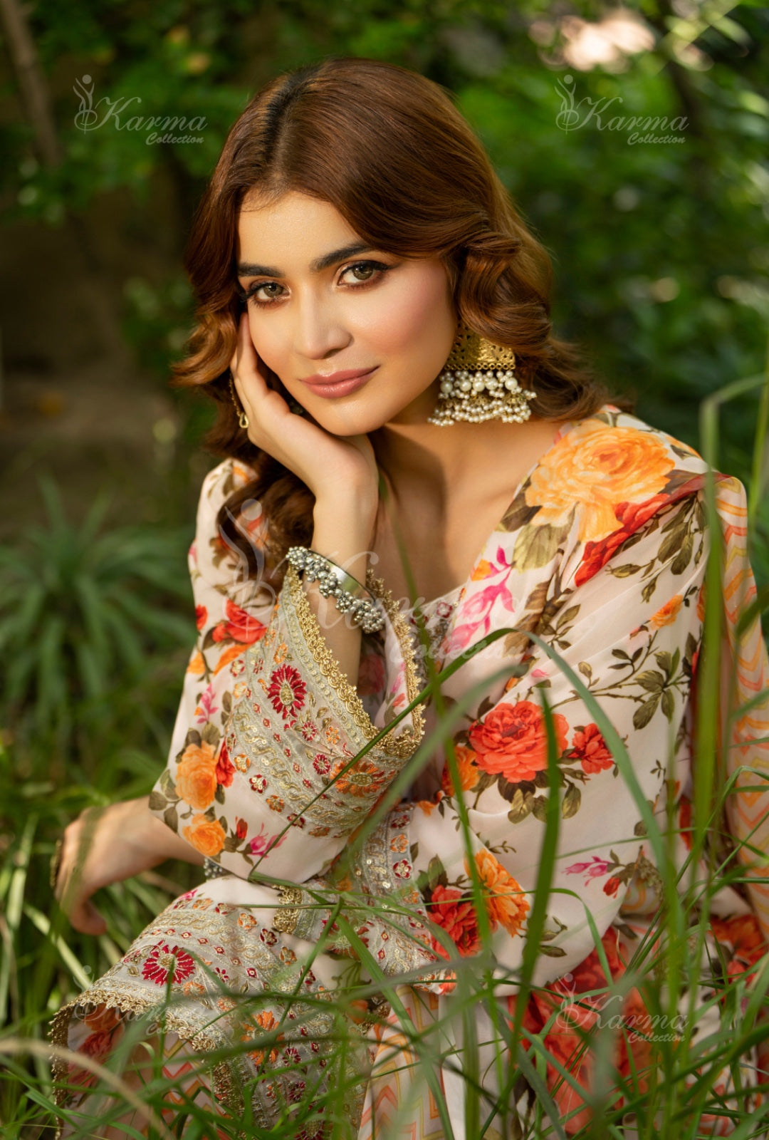 Karma Embroidered Shirt with Matte Thread Work KNC02