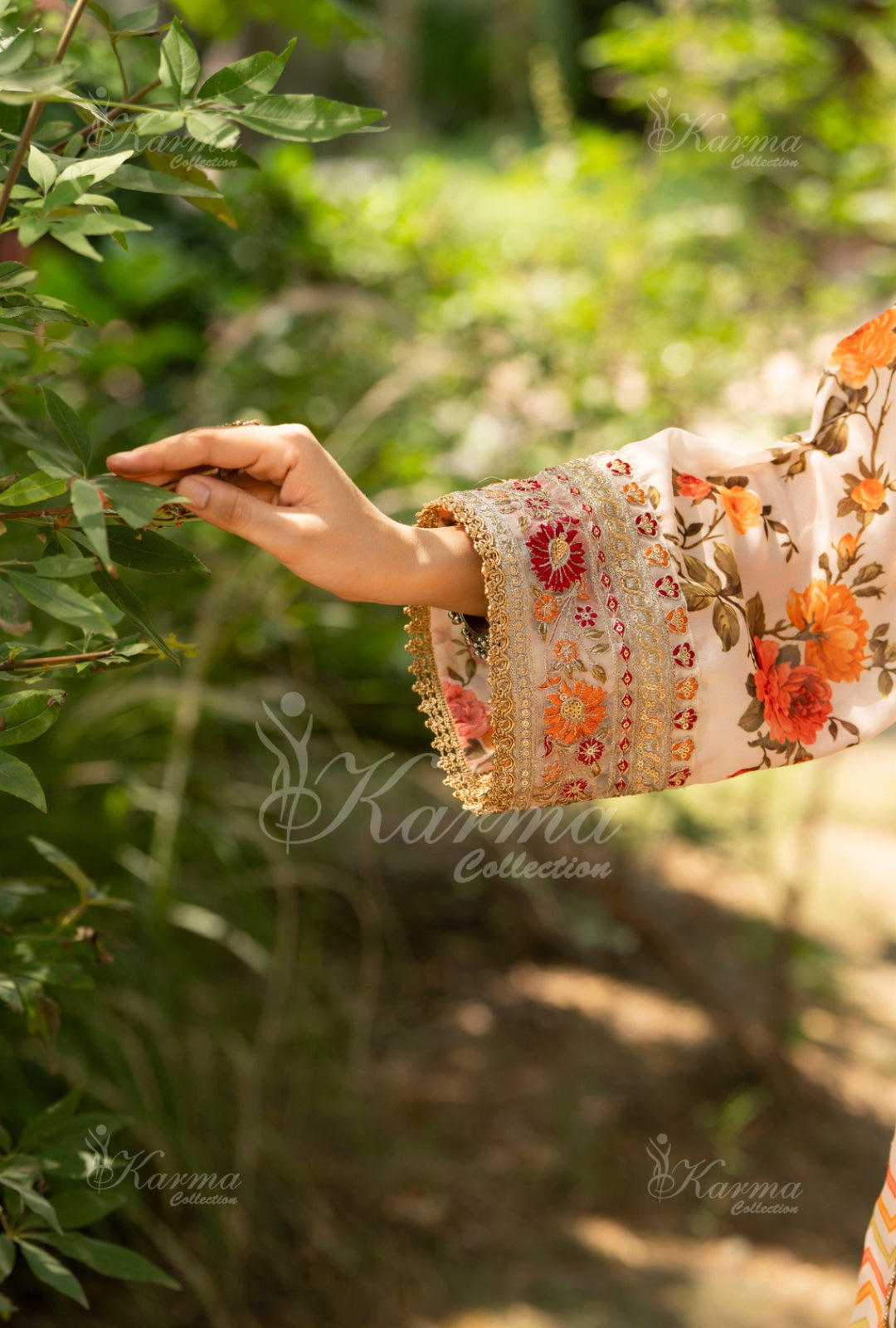 Karma Embroidered Shirt with Matte Thread Work KNC02