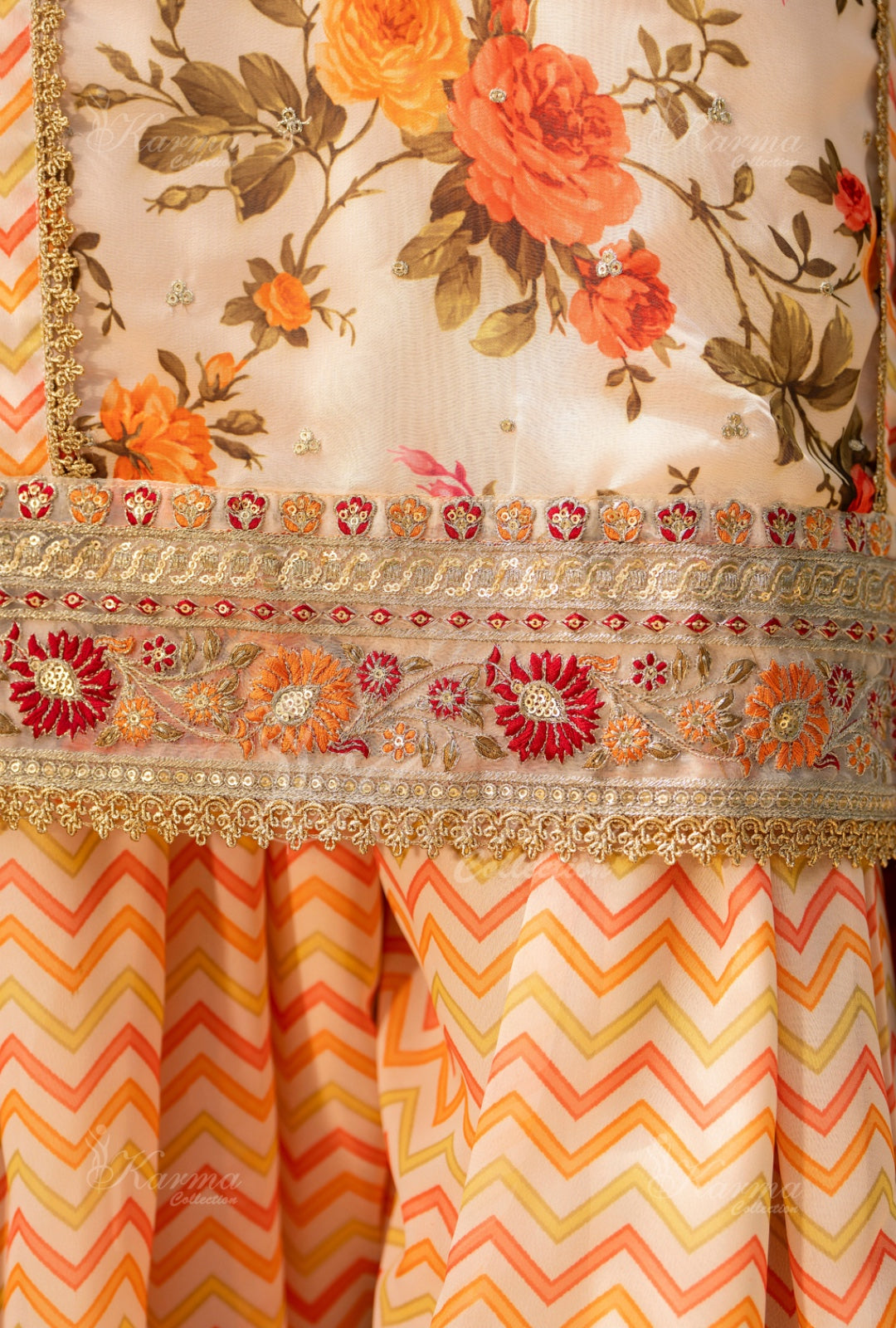 Karma Embroidered Shirt with Matte Thread Work KNC02