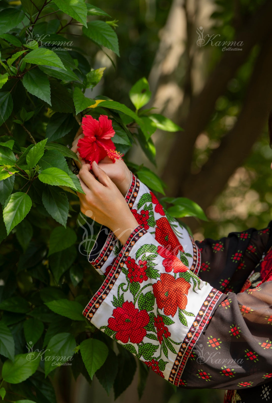 Karma Embroidered  Shirt with Matte Thread Work KNC03