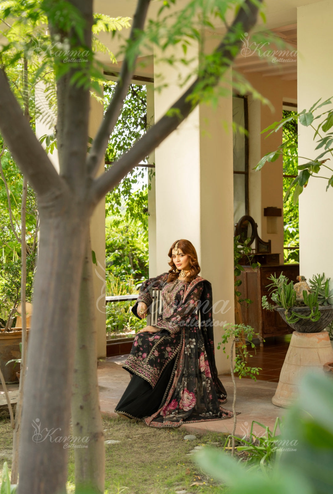 Karma Embroidered  Shirt with Matte Thread Work KNC05