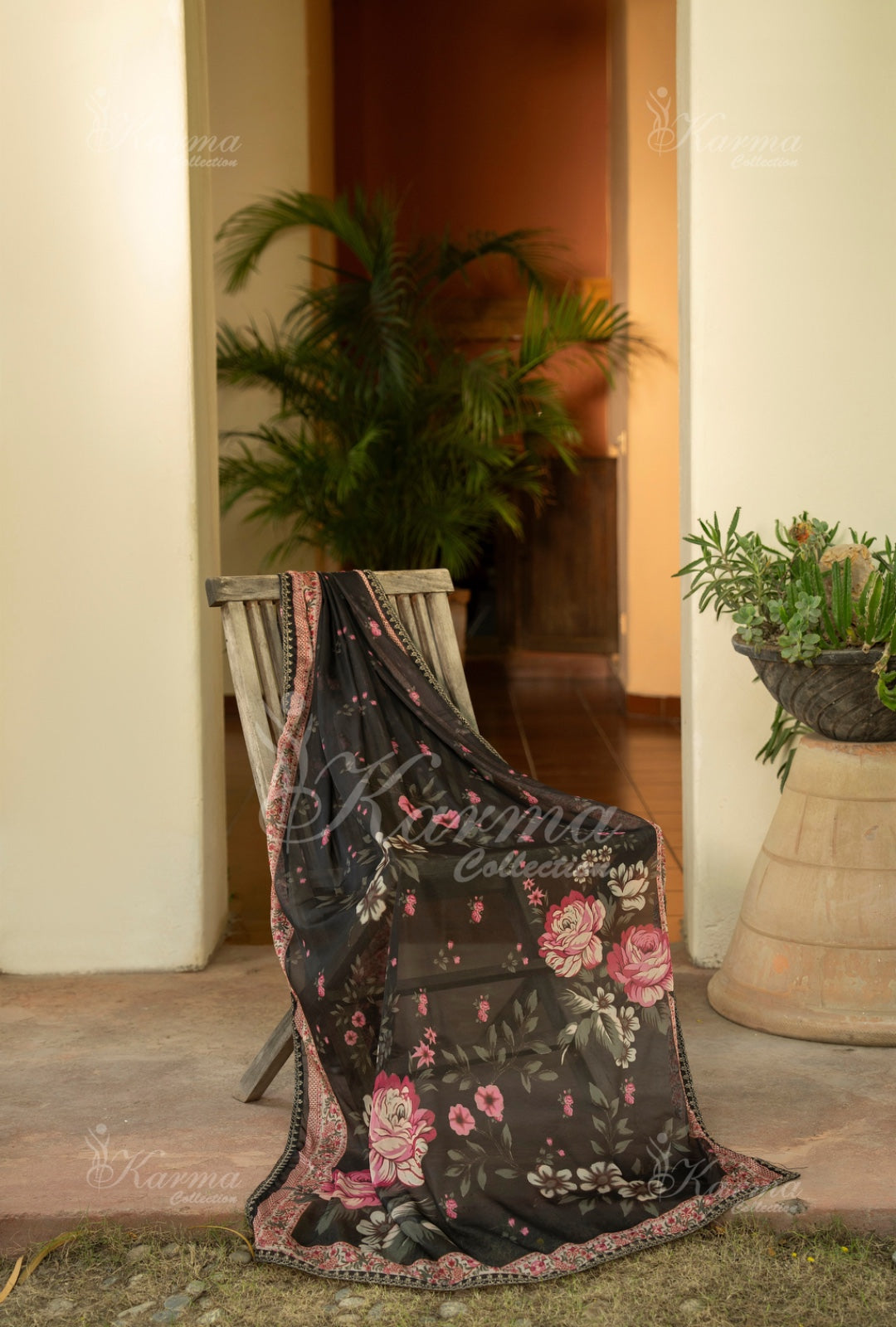 Karma Embroidered  Shirt with Matte Thread Work KNC05