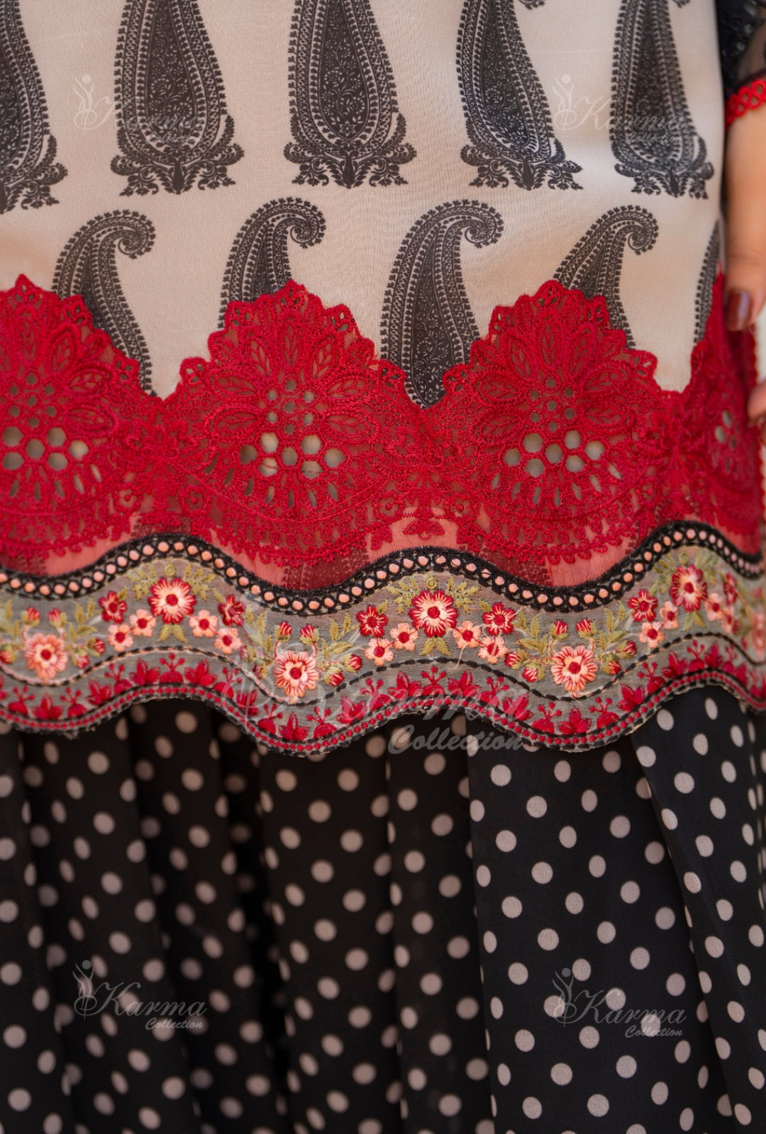 Karma Embroidered  Shirt with Matte Thread Work KNC 09