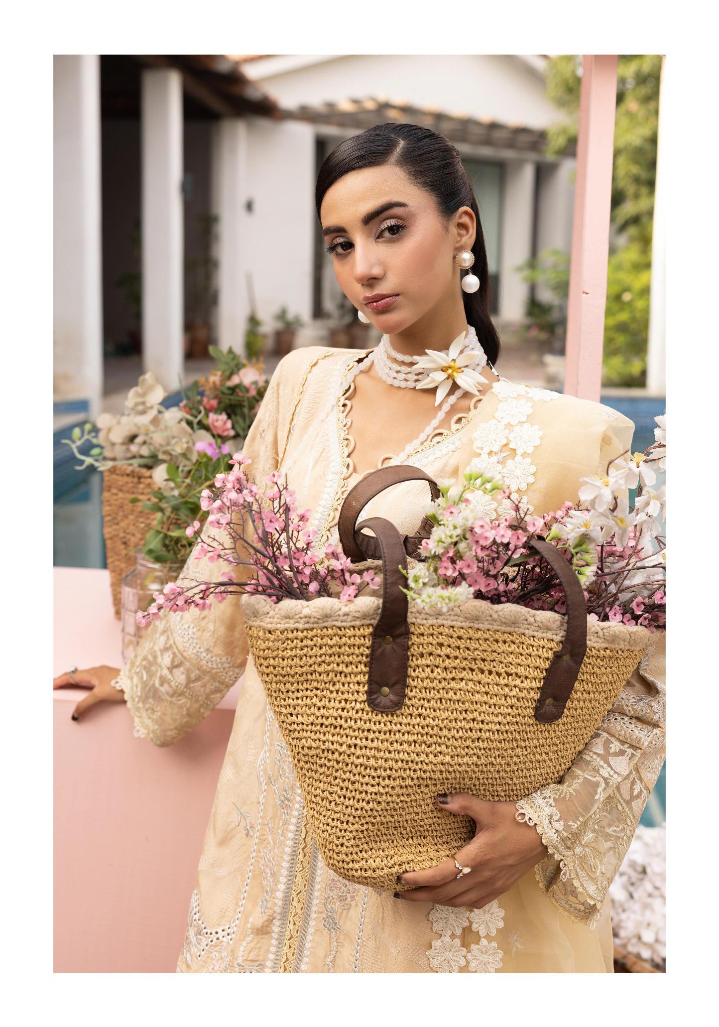 SIMRANS Khaas premium 3 piece mummy & me Ledies Beige Eid outfit