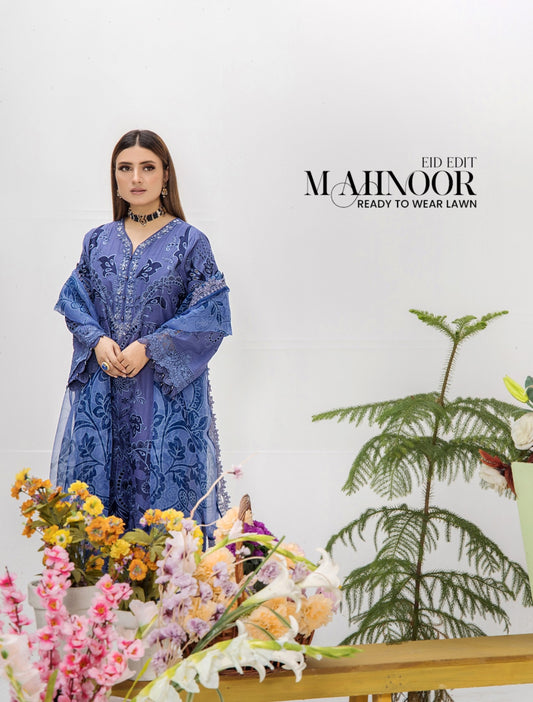 Embroidered Lawn 3 Pc Ready to wear Collection | Traditional Thread LAC 05