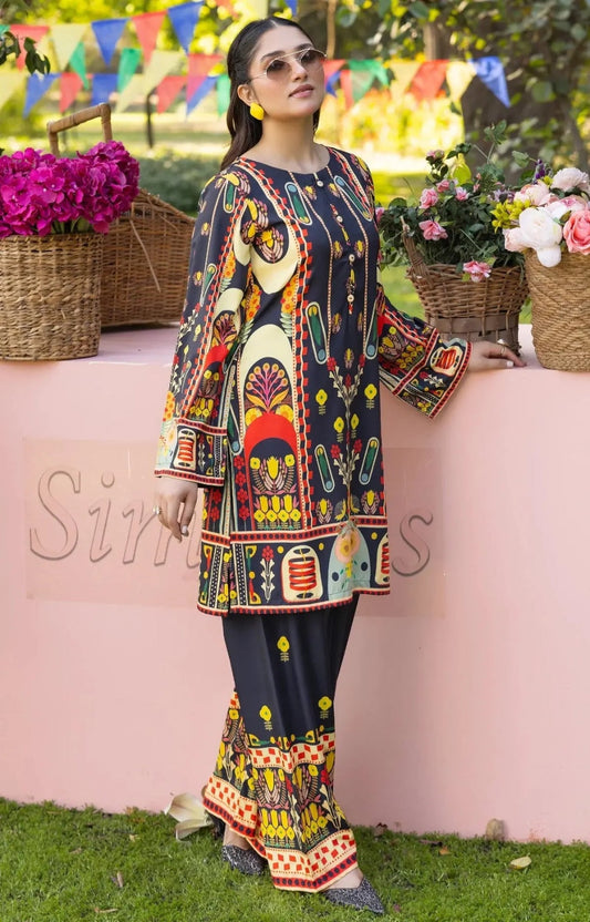 SIMRANS ‘CO ORDS’ | PRINTED COTTON CO ORDS 2PC READYMADE |LAC07