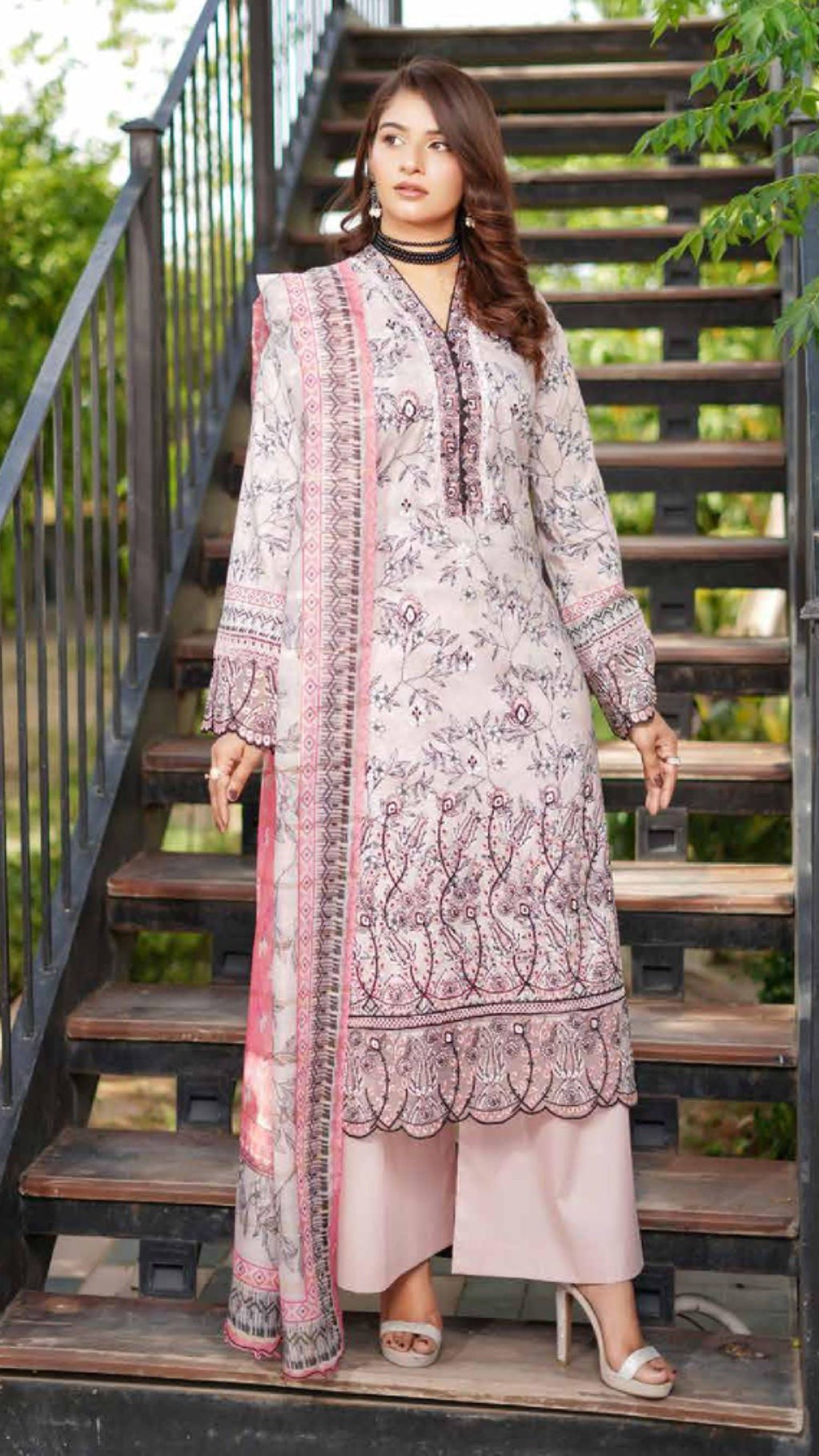 MUNIRA | EMBROIDERED LINEN READYMADE | MGL02 - S&S