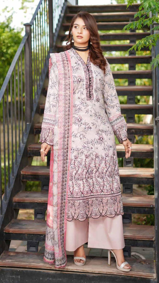 MUNIRA | EMBROIDERED LINEN READYMADE | MGL02 - S&S