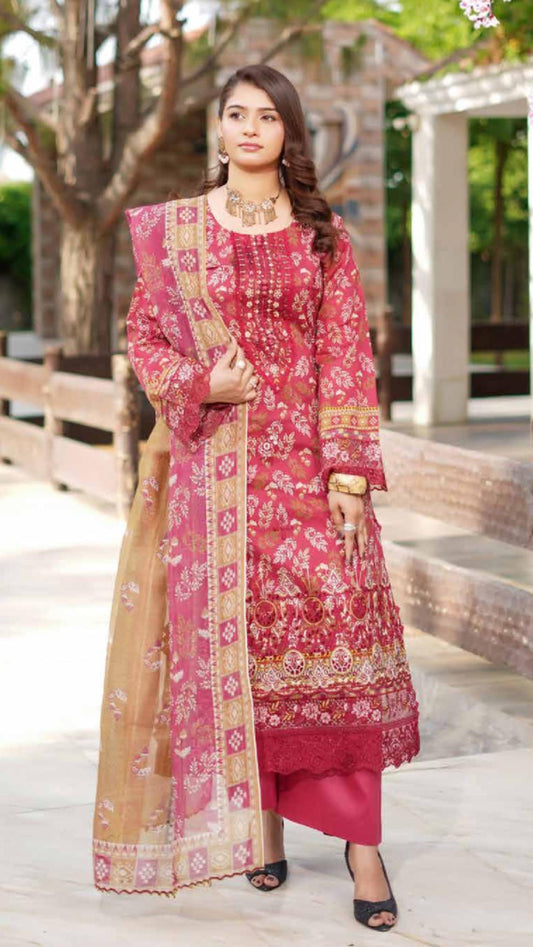 MUNIRA | EMBROIDERED LINEN READYMADE | MGL04 - S&S