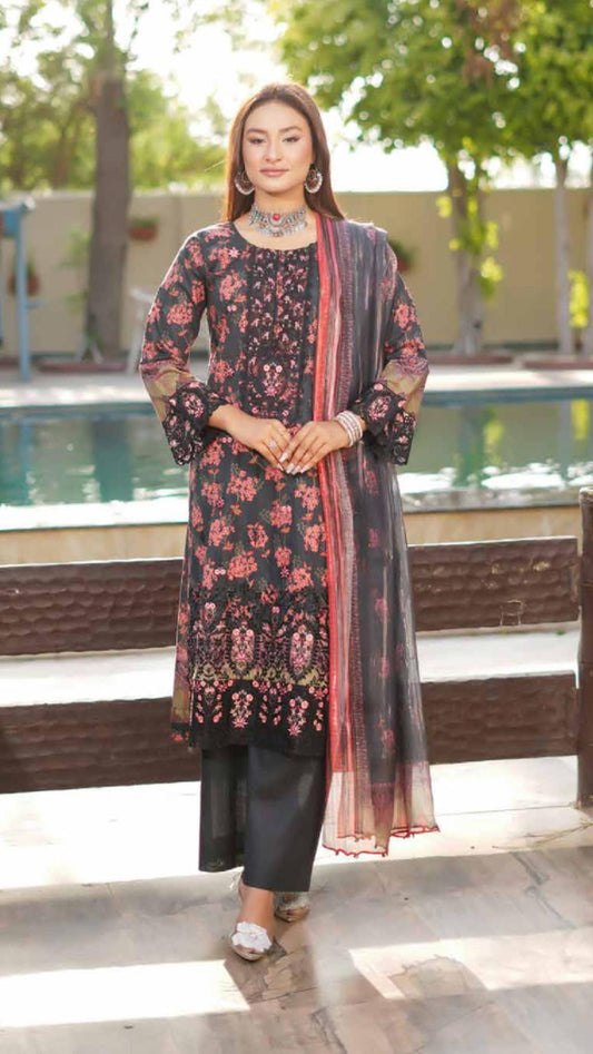 MUNIRA | EMBROIDERED LINEN READYMADE | MGL05 - S&S