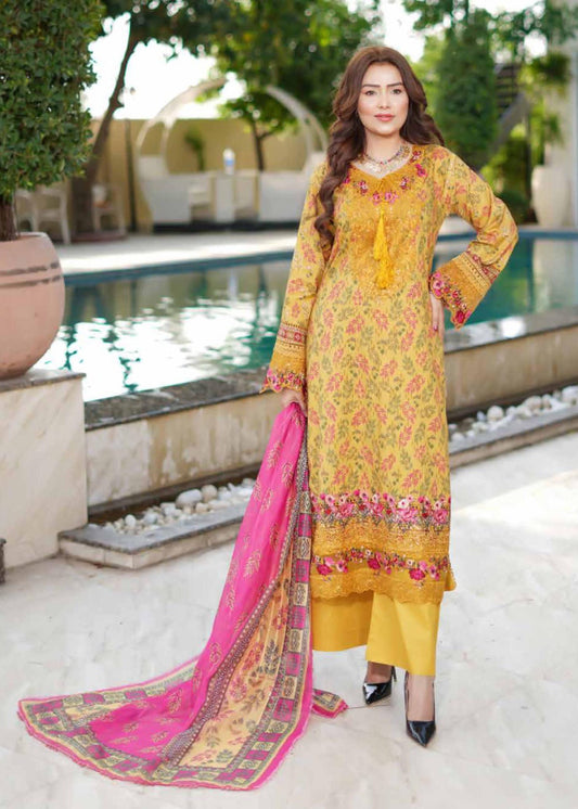 MUNIRA | EMBROIDERED LINEN READYMADE | MGL06 - S&S