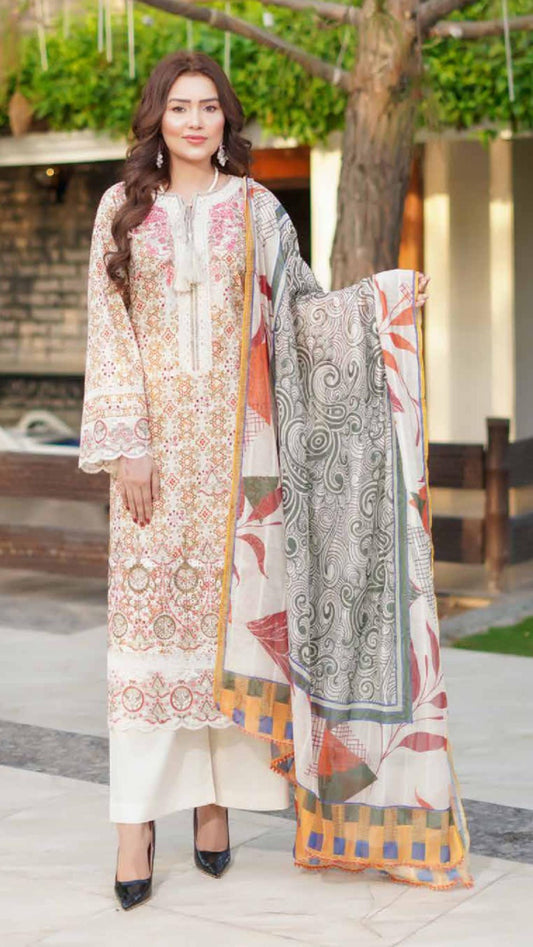 MUNIRA | EMBROIDERED LINEN READYMADE | MGL07 - S&S