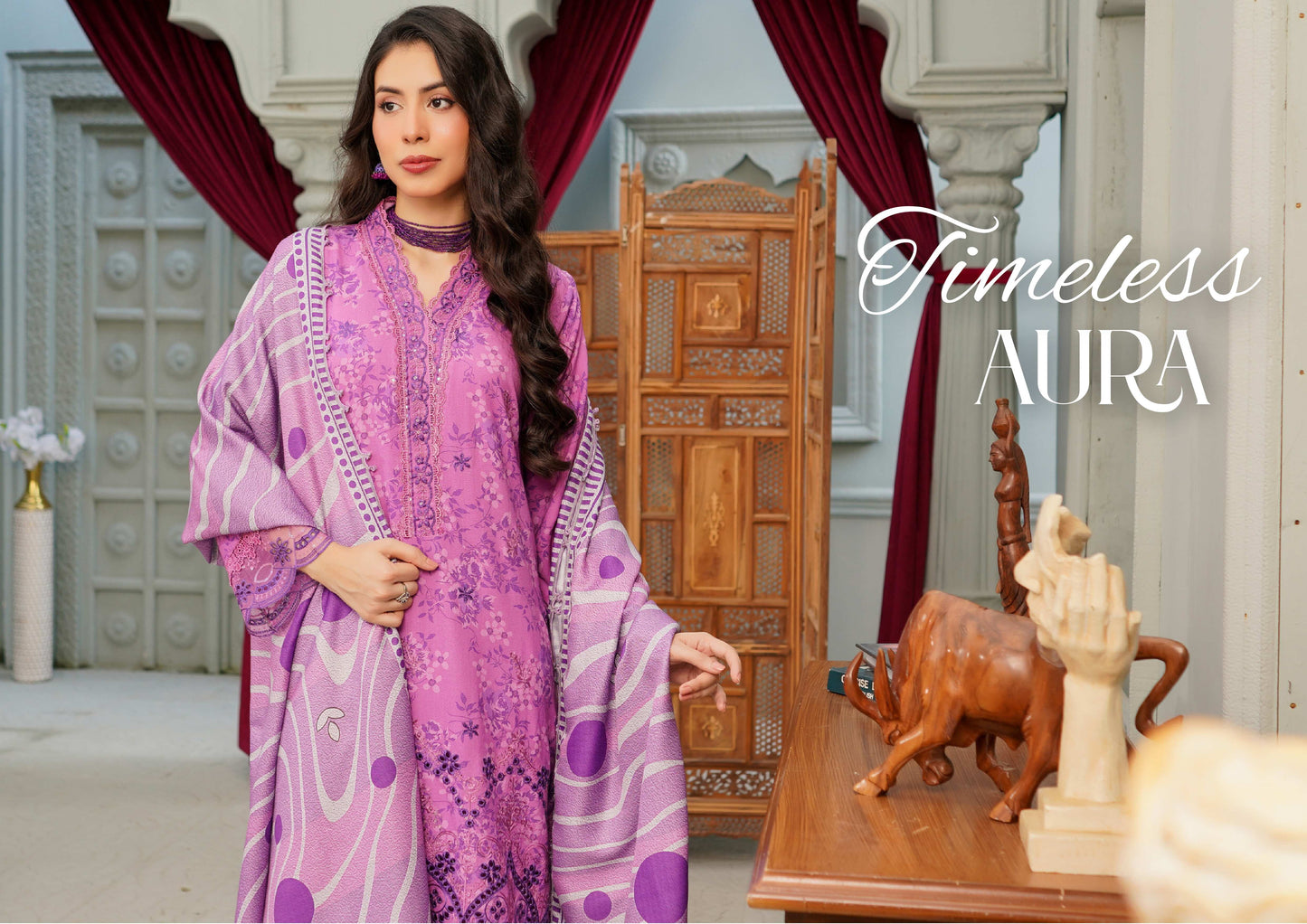 MUNIRA DHANAK EMBROIDERED 3PC READYMADE NAZ04