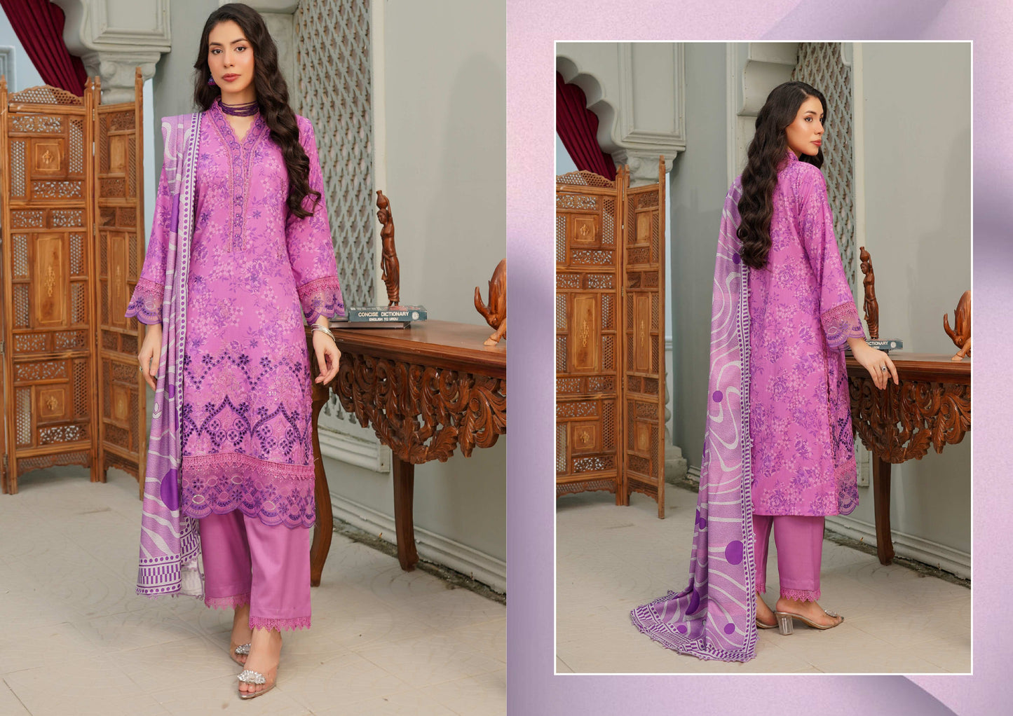 MUNIRA DHANAK EMBROIDERED 3PC READYMADE NAZ04