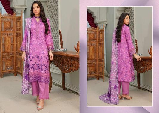 MUNIRA DHANAK EMBROIDERED 3PC READYMADE NAZ04