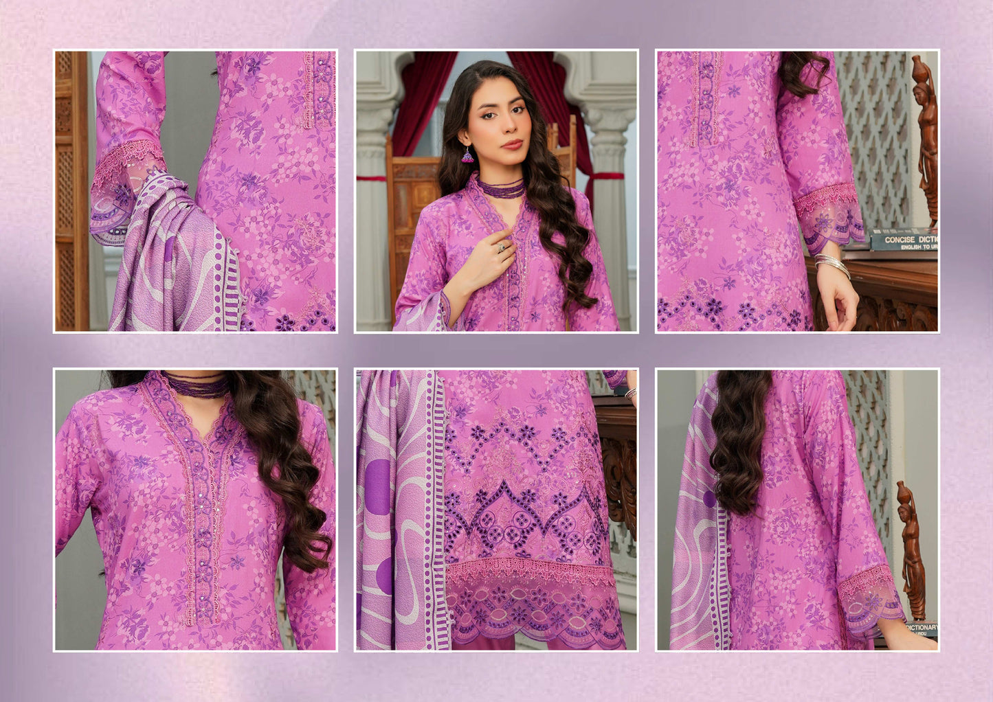 MUNIRA DHANAK EMBROIDERED 3PC READYMADE NAZ04