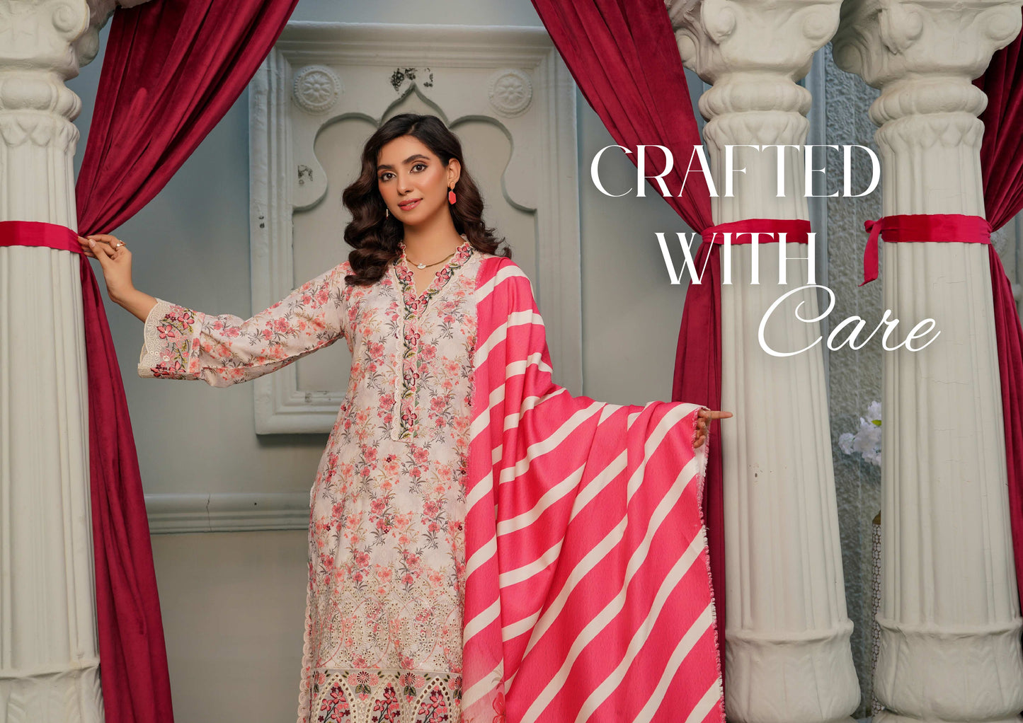 MUNIRA DHANAK EMBROIDERED 3PC READYMADE NAZ06