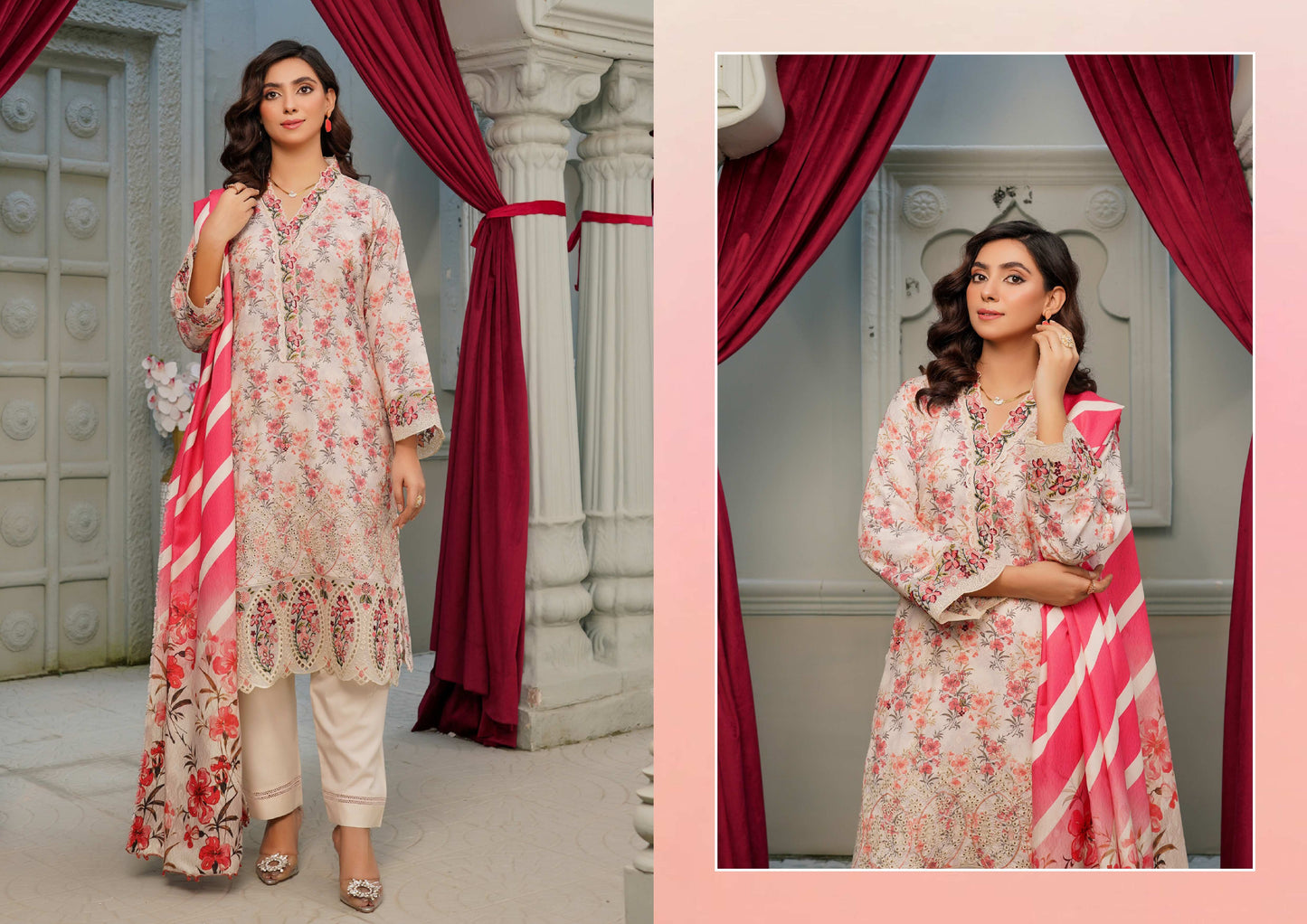 MUNIRA DHANAK EMBROIDERED 3PC READYMADE NAZ06