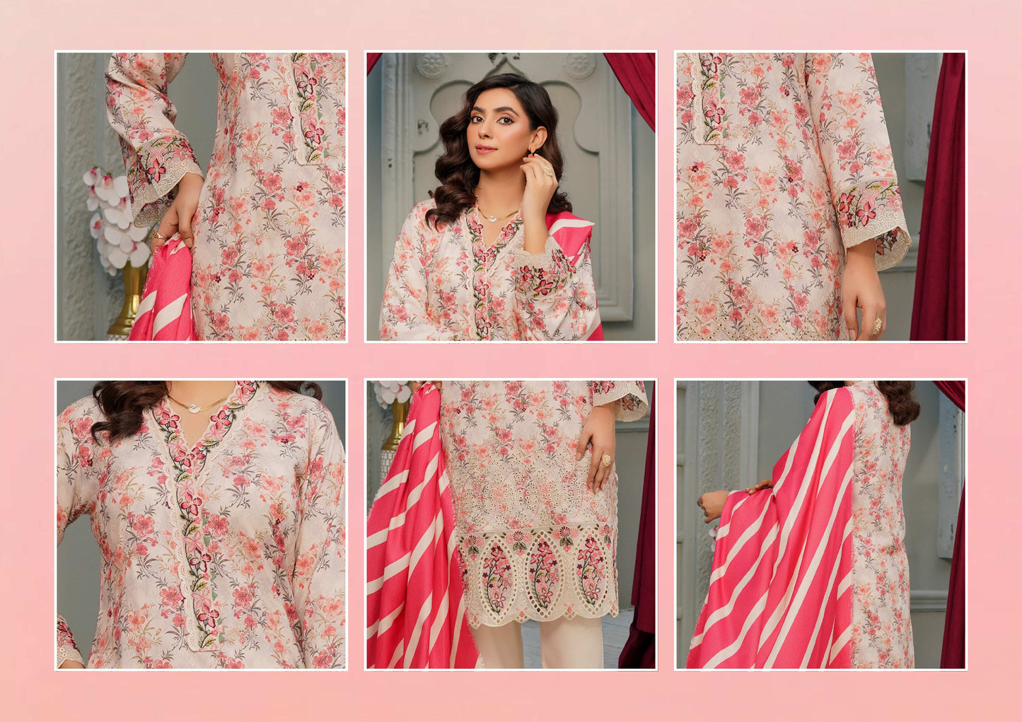 MUNIRA DHANAK EMBROIDERED 3PC READYMADE NAZ06