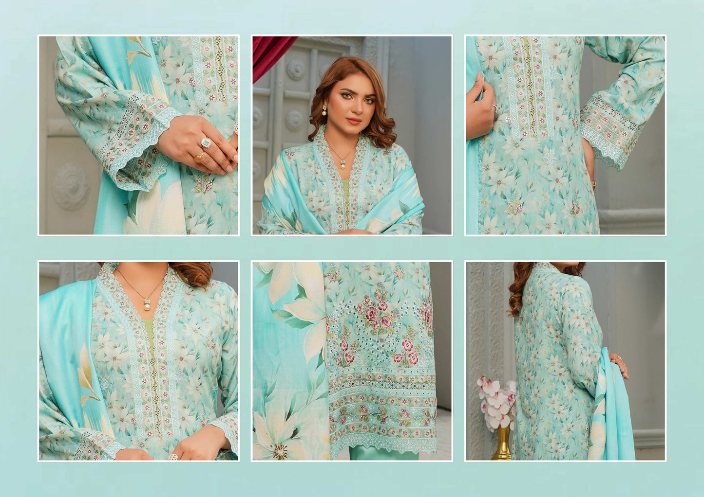 MUNIRA DHANAK EMBROIDERED 3PC READYMADE NAZ07