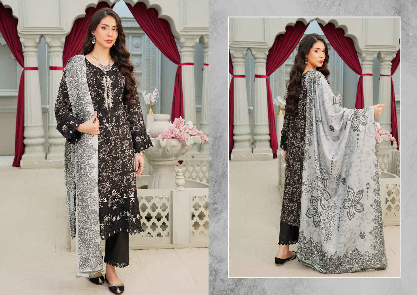 MUNIRA DHANAK EMBROIDERED 3PC READYMADE NAZ02