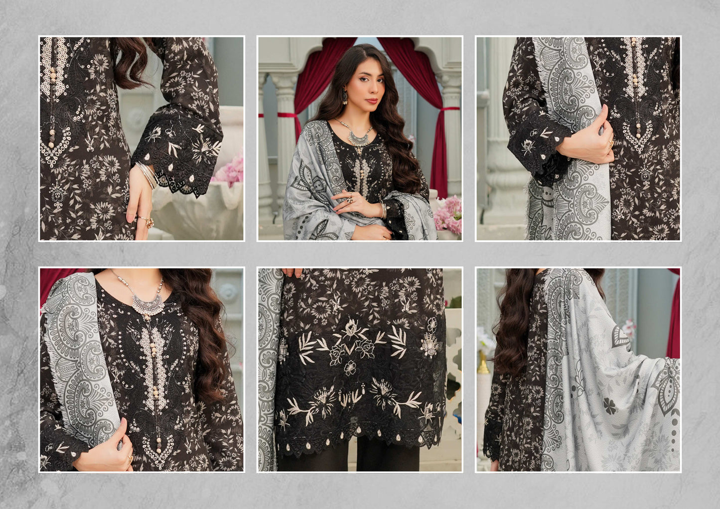 MUNIRA DHANAK EMBROIDERED 3PC READYMADE NAZ02