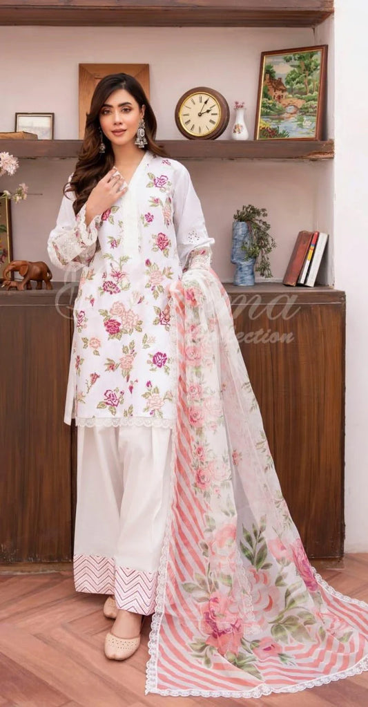 KARMA ‘AAINA’ | EMBROIDERED COTTON READYMADE TRADITIONAL & TRENDING FARSHI SHALWAR | KC-111