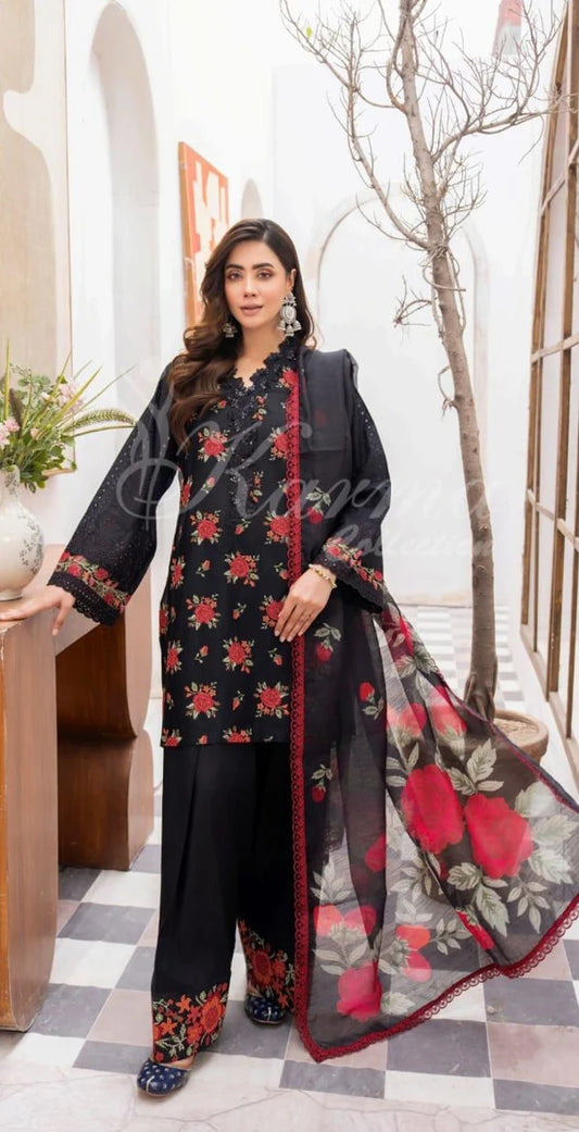 KARMA ‘AAINA’ | EMBROIDERED COTTON READYMADE TRADITIONAL & TRENDING FARSHI SHALWAR | KC-101