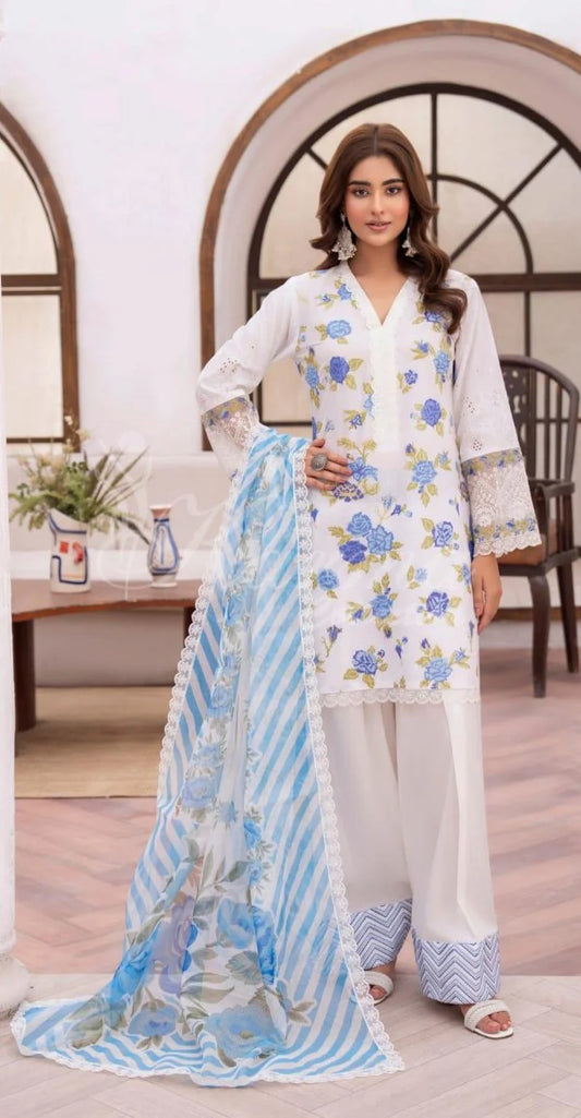 KARMA ‘AAINA’ | EMBROIDERED COTTON READYMADE TRADITIONAL & TRENDING FARSHI SHALWAR | KC-108