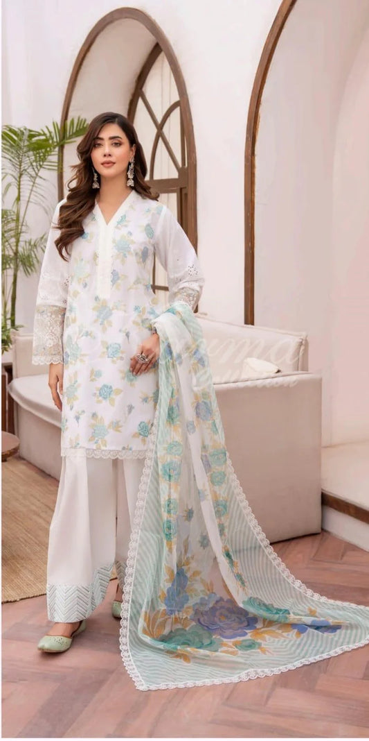 KARMA ‘AAINA’ | EMBROIDERED COTTON READYMADE TRADITIONAL & TRENDING FARSHI SHALWAR | KC-102