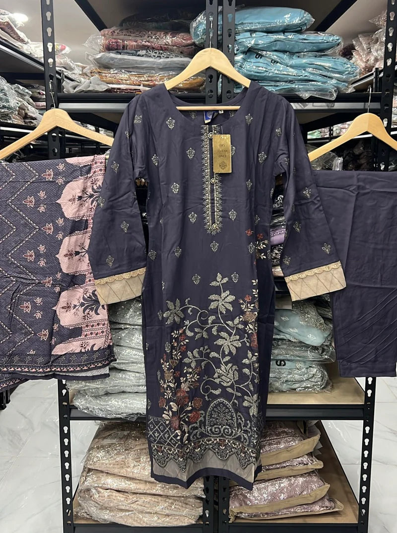 NAKHRA COLLECTIONS INSPIRED | EMBROIDERED 3PC DHANAK READYMADE | MBD782